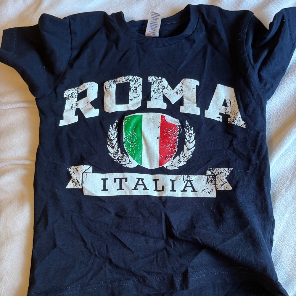 Kids Black Roma Italia T-Shirt